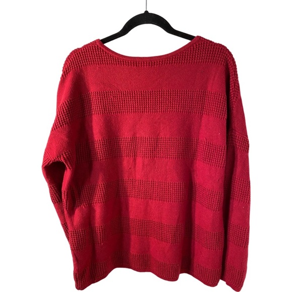 Banana Republic Factory crew neck sweater. Size L. Red patterned striped. - Picture 10 of 16